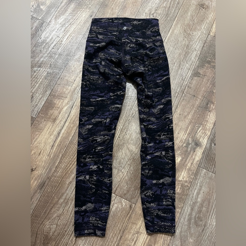 Lululemon Leggings Wunder Under Hi-Rise 25” Tight Rip Wave Purple Thunder Black - Picture 6 of 9